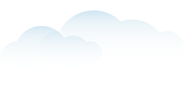 Illustrazione decorativa a forma di nuvola blu nella Home del sito Becom